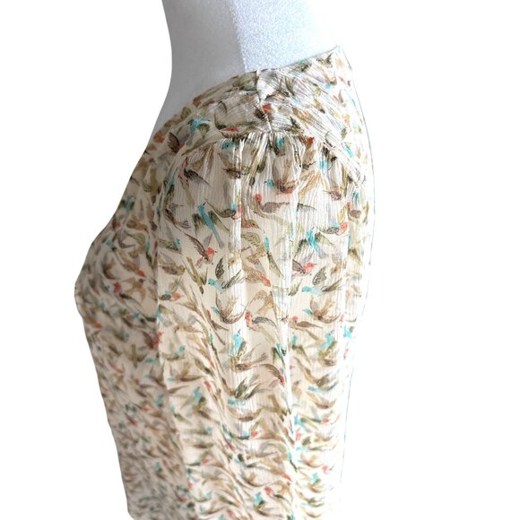 Leifsdottir Anthropologie 100% Silk Lined‎ Blouse Top Shirt Sparrow Size 6 Boho - Picture 7 of 10